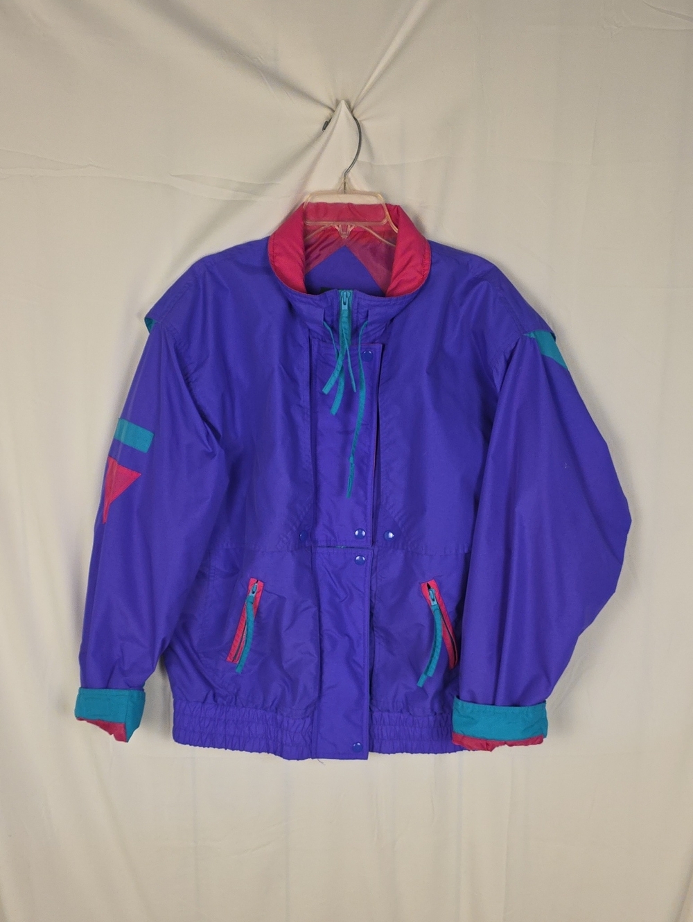 Vintage Cabin Creek Purple Puffer Jacket with Teal & Pink Accents